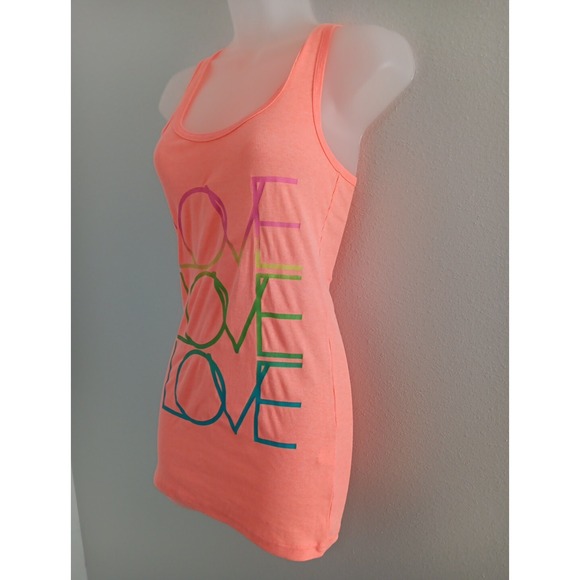 NOBO Racerback Tank Top Womens Large Y2K Ribbed Longline LOVE LOVE LOVE Stretch - Picture 5 of 7